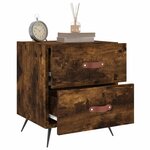 vidaXL Table de chevet chêne fumé 40x35x47 5 cm bois d’ingénierie