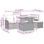 vidaXL Set de jardin 6 pièces avec coussins en poly rotin noir