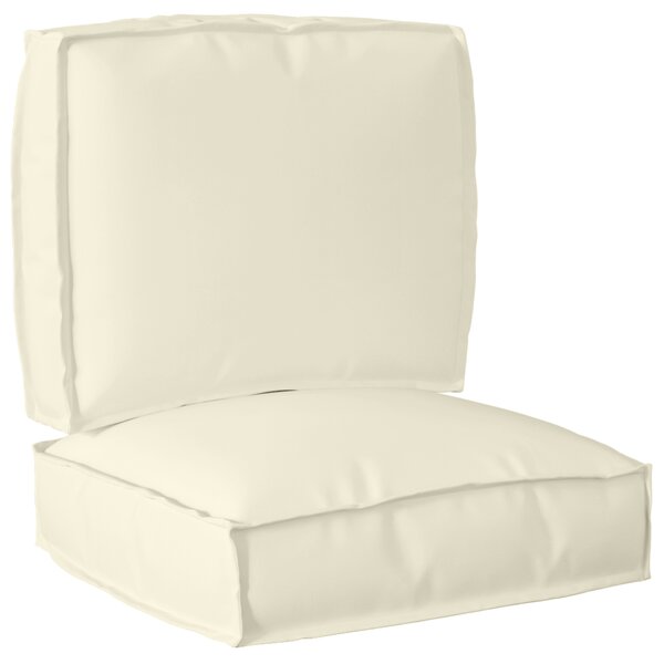 vidaXL Set de coussins de palette 2 Pièces Crème 50 x 50 x 12 cm