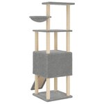 vidaXL Arbre à chat avec griffoirs en sisal Gris clair 153 cm