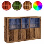 vidaXL Buffet LED Bois ancien 162 x 37 x 100 cm Bois d'ingénierie