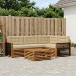 vidaXL Ensemble de canapés d'extérieur 5 Pièces Naturel et Beige