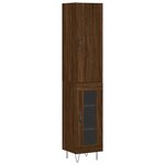 vidaXL Buffet haut Chêne marron 34 5x34x180 cm Bois d'ingénierie