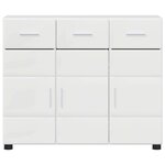 vidaXL Buffet Blanc brillant 88 5 x 30 5 x 73 cm Bois d'ingénierie
