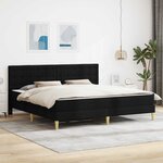 vidaXL Cadre de lit avec matelas Noir 200 x 200 cm Tissu