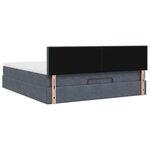 VidaXL Cadre de lit ottoman avec matelas gris foncé 200x200 cm velours