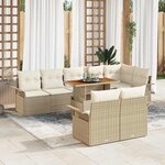 vidaXL Ensemble de canapé de jardin avec coussin 9 Pièces beige et crème