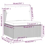vidaXL Salon de jardin 7 Pièces avec coussins résine tressée gris
