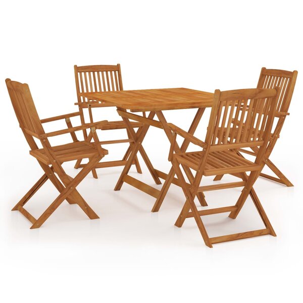 vidaXL Mobilier à dîner de jardin pliable 5 Pièces Bois d'acacia solide