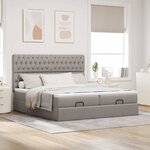 VidaXL Cadre de lit ottoman avec matelas taupe 180x200 cm tissu