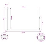 vidaXL Auvent latéral rétractable de patio 200x314 cm Gris