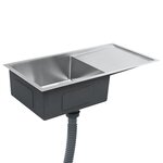 vidaXL Évier de cuisine fait à la main Acier inoxydable