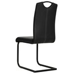 vidaXL Chaises à manger cantilever lot de 4 noir similicuir
