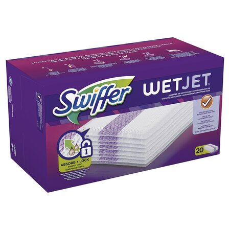 Swiffer Lingettes Wetjet de Nettoyage pour le Sol par 20 Lingettes (lot de 2 soit 40 lingettes)