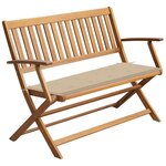 vidaXL Banc de jardin avec coussin 120 cm Bois d'acacia massif
