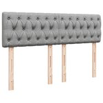 vidaXL Sommier à lattes de lit avec matelas Gris clair 140x200cm Tissu