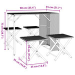 vidaXL Ensemble à manger de jardin 5 Pièces pliable noir résine tressée