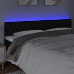 vidaXL Tête de lit à LED Noir 200x7x78/88 cm Tissu