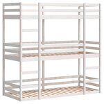vidaXL Lit superposé triple sans matelas 90x190 cm bois de pin massif