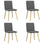 vidaXL Chaises à manger lot de 4 gris foncé tissu