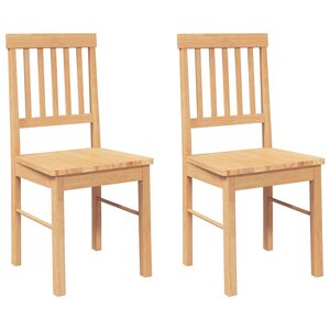 vidaXL Chaises à manger 2 Pièces bois massif caoutchouc