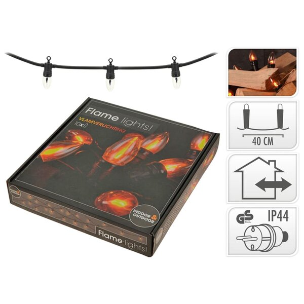 Ambiance lampe flamme avec 10 lumières
