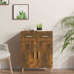 vidaXL Buffet Chêne fumé 69 5x34x89 cm Bois d'ingénierie