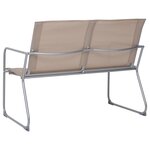 vidaXL Salon de jardin 4 Pièces Tissu et acier Taupe