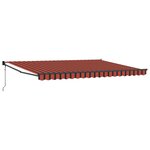 vidaXL Auvent Rétractable orange et marron 450 × 300 cm tissu