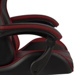 vidaXL Fauteuil de jeux vidéo et repose-pied Noir/bordeaux Similicuir