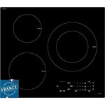 Table de cuisson induction SAUTER - 3 zones - L60 x P52cm - 7200 W - Revêtement verre - Noir - SPI4361B