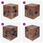 vidaXL Tabourets/Table basse teck massif