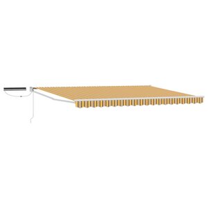 vidaXL Auvent rétractable électrique Jaune Gris et Blanc 5 x 3 m