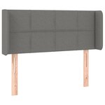 vidaXL Tête de lit avec oreilles Gris foncé 93x16x78/88 cm Tissu