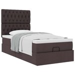 vidaXL Cadre de lit ottoman avec matelas marron foncé 80x200 cm tissu