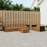 vidaXL Ensemble de canapés d'extérieur 7 Pièces Naturel