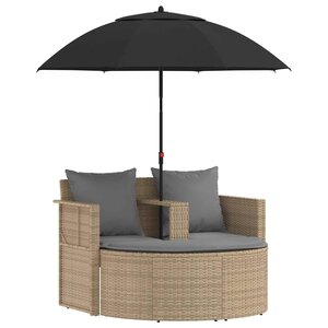 vidaXL Canapé de jardin 8 pc polyrotin Beige et Gris clair