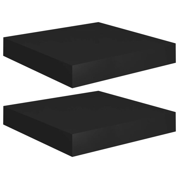 vidaXL Étagères murales flottantes 2 Pièces noir 23x23 5x3 8 cm MDF
