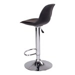 2 chaises de bar noires avec pieds chromés