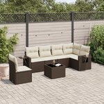 vidaXL Salon de jardin avec coussins 7 Pièces marron résine tressée