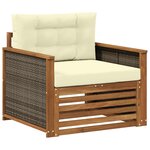 vidaXL Sofa de milieu extérieur Bois d'Acacia Massif Naturel