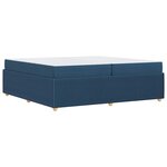 vidaXL Cadre de lit avec matelas avec matelas Bleu 200 x 200 cm tissu
