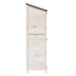 vidaXL Abri de jardin Blanc 59 5 x 56 x 176 5 cm Bois de Sapin Massif