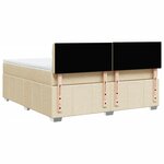 vidaXL Sommier à lattes de lit avec matelas Crème 180x200 cm Tissu