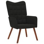 vidaXL Chaise de relaxation avec tabouret Noir Velours