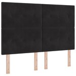 vidaXL Lit à ressorts avec matelas Noir 140 x 200 cm Velours