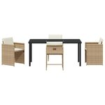 vidaXL Ensemble de salle à manger pour jardin 5 Pièces Beige polyrotin