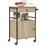 vidaXL Chariot de cuisine chêne sonoma 56x43x89 5 cm bois d'ingénierie