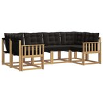 vidaXL Ensemble de canapés d'extérieur 6 Pièces Blanc et noir