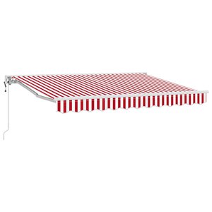 vidaXL Auvent Rétractable Rouge et Blanc 250x200 cm tissu